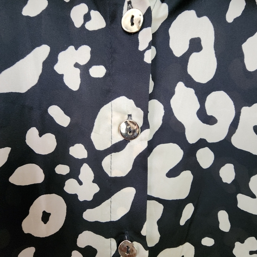 Zara Leopard Print Satin Belted Dress Size S Animal Print Longsleeve. - Picture 10 of 12